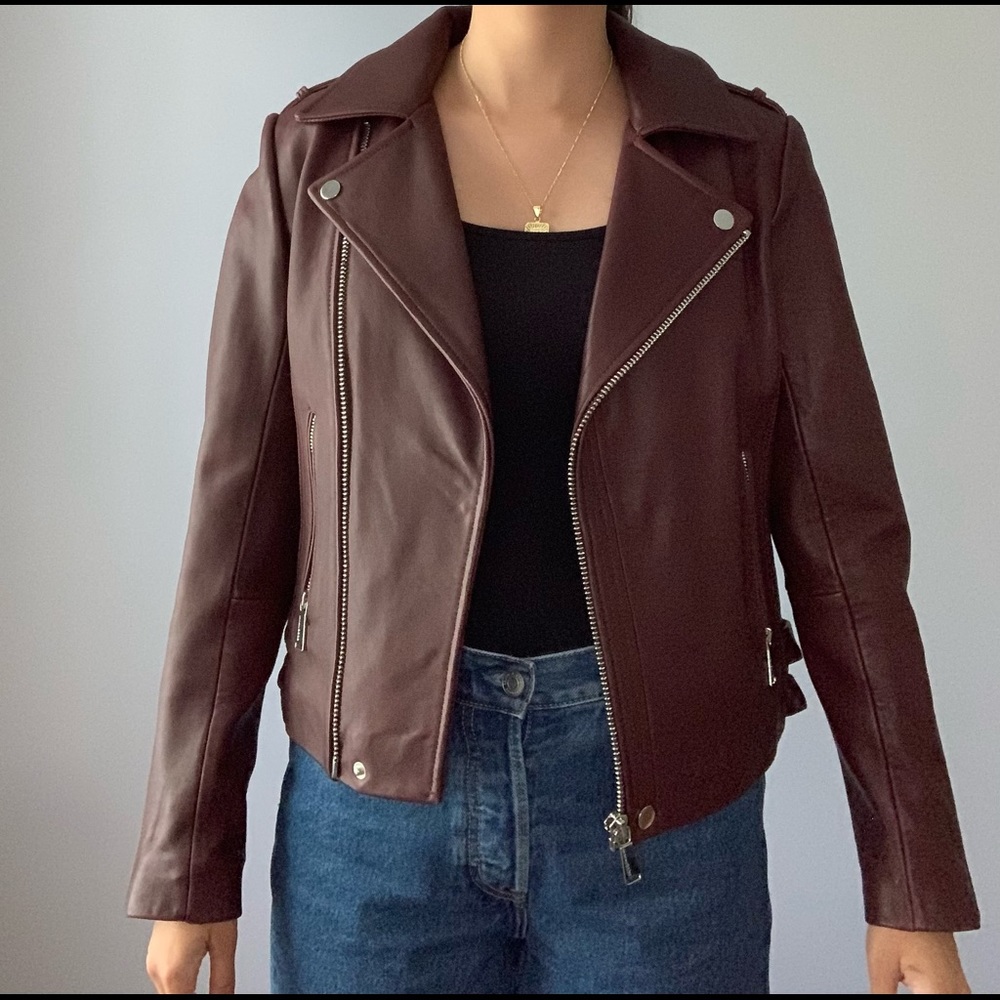 Bcbgeneration Burgundy Leather Jacket - image 1